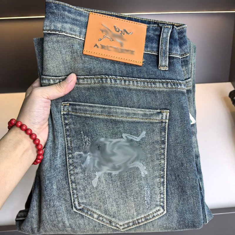 Men Jeans American Straight Men High-End Fashion Trend Brand Loose Casual Printed Water Washable Versatile Designer Denim Pants A975623