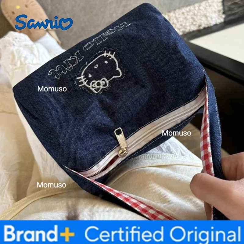 Sanrio Hello Kitty Embroidery Cosmetic Bags Anime Handbags Cartoon Tote Large Capacity Clutch Bag Travel Organizer Satchel Gifts H251230
