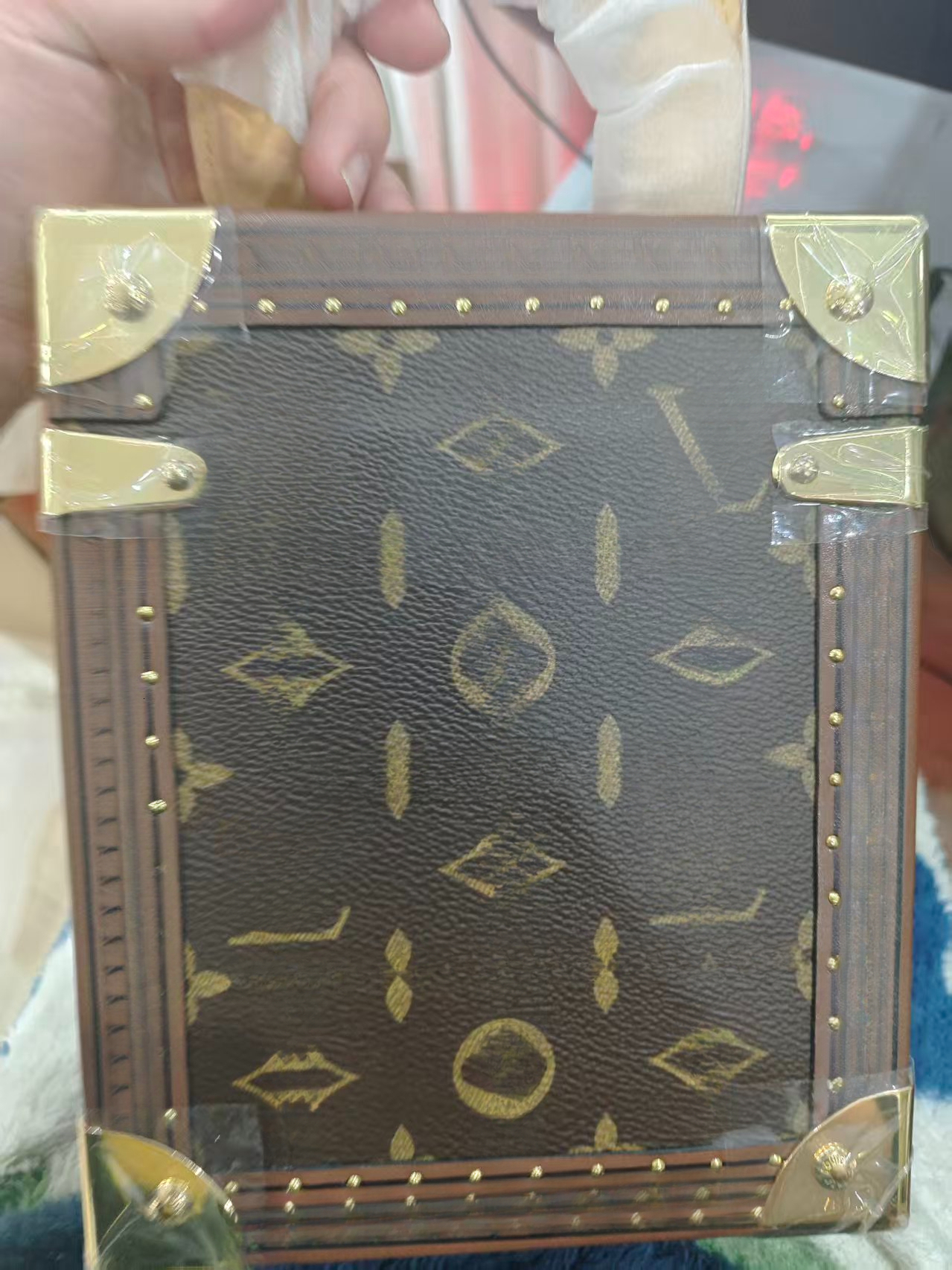 Flower Pattern Makeup Box Large Capacity Handheld Makeup Bag Portable, Latest 2026 Storage Box, Wooden Hard Shell Makeup Box Correct Style