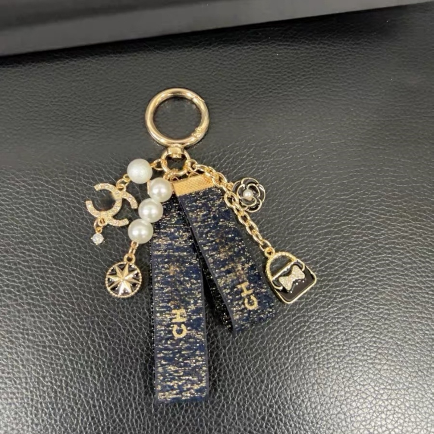charm Keychain purse charms Inspired Pearl Ribbon Key chain Charm for Handbags, Keys | Stylish Fashion Accessory