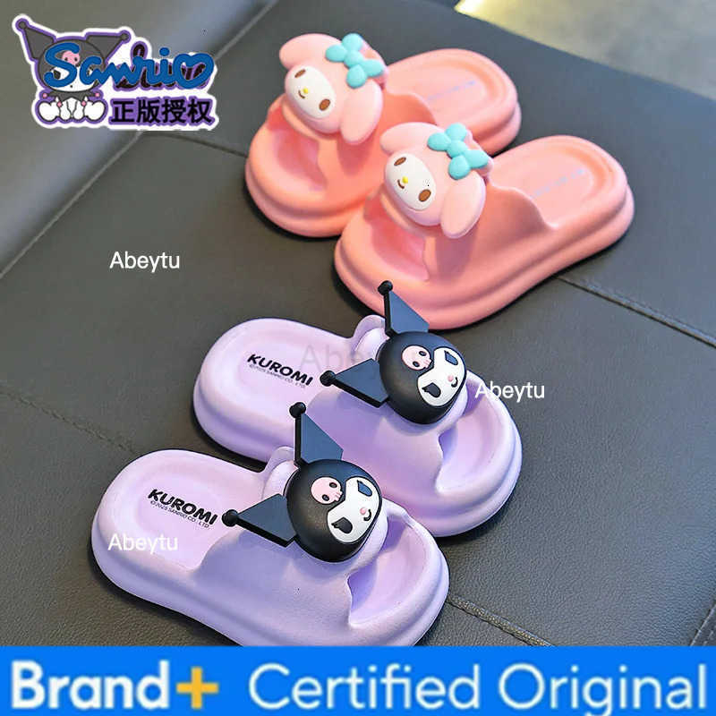 Sanrio New girls Kulomi summer bath non-slip childrens princess slippers indoor cartoon cute shoes H251230