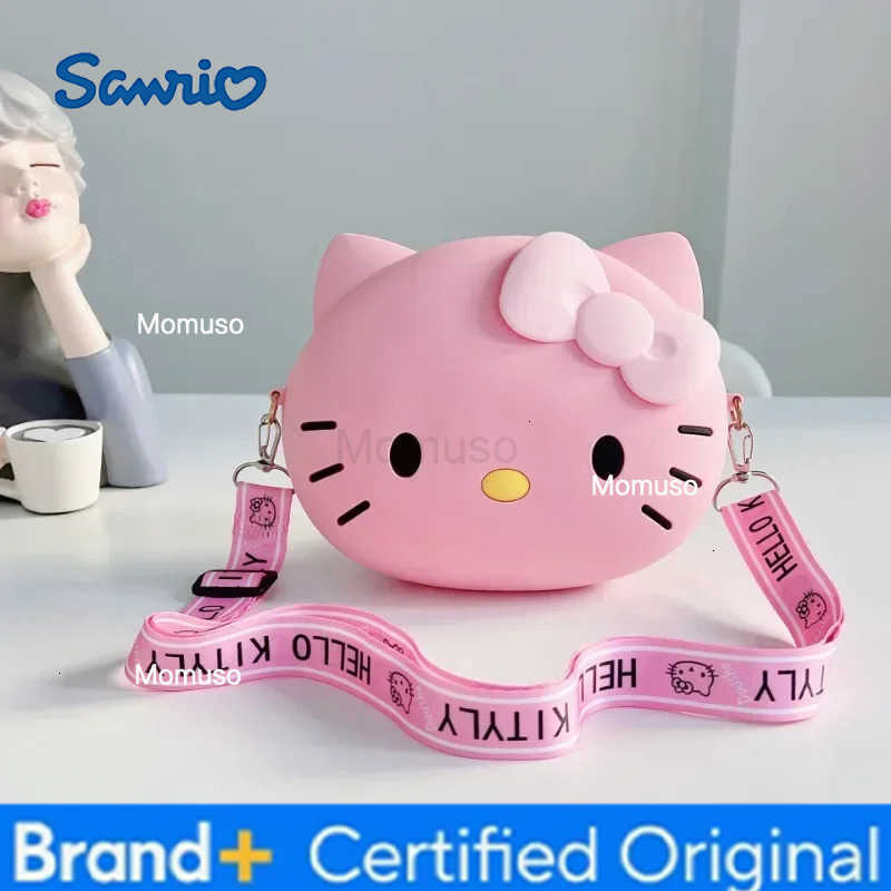 Sanrio Anime Hello Kitty Kawaii Girl Storage Bag Silicone Coin Purse Cartoon Crossbody Shoulder Bag Child Birthday Gifts H251230