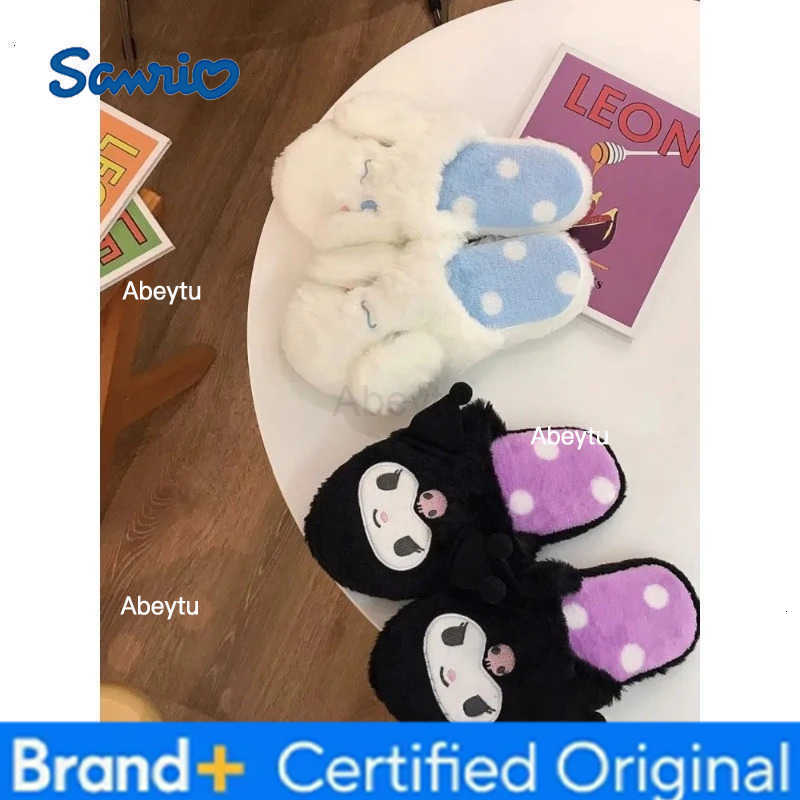 Sanrio warm slippers Kuromi My Melody home cotton shoes cute cinnamon rolls indoor slippers plush slippers female autumn H251230