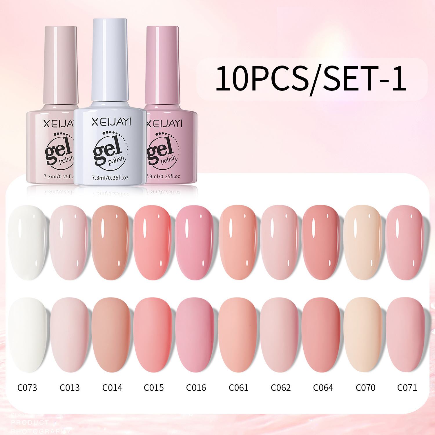 10 Color Set 73ml Summer Trend 6 Color Nail Gel 2024 New UV Gel Trend Whitening Nail Set