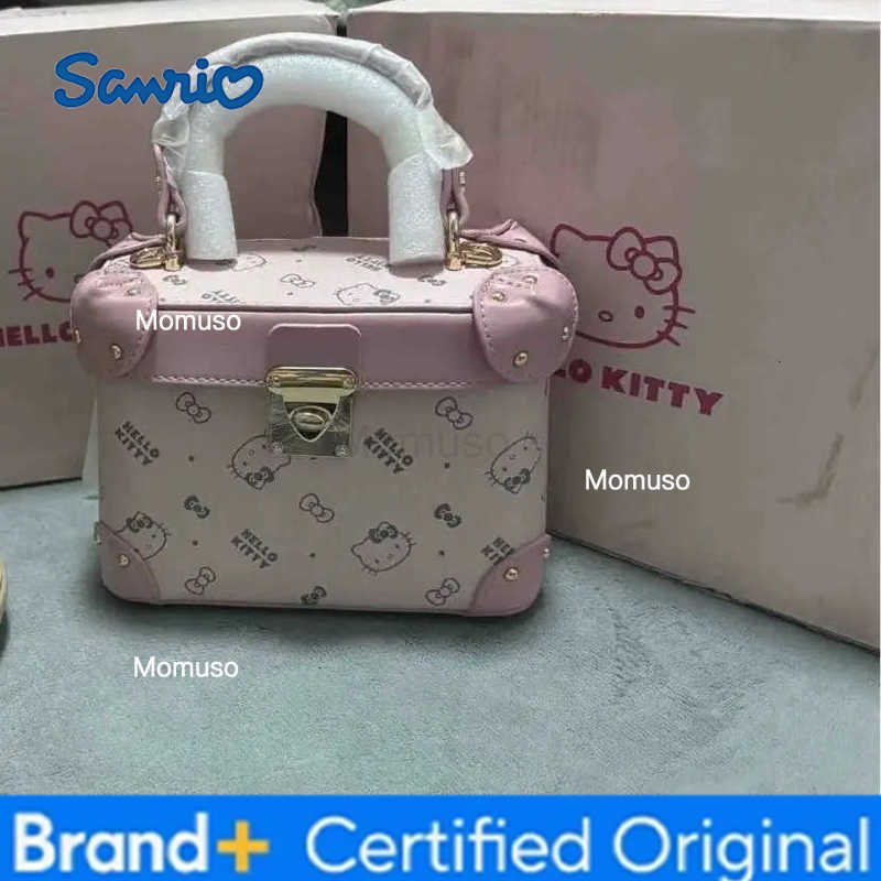 Sanrio Hello Kitty Box Desgin Handbag Cartoon PU Leather Crossbody Bag for Women Korean Fashion Niche Shoulder Bag for Girls H251230