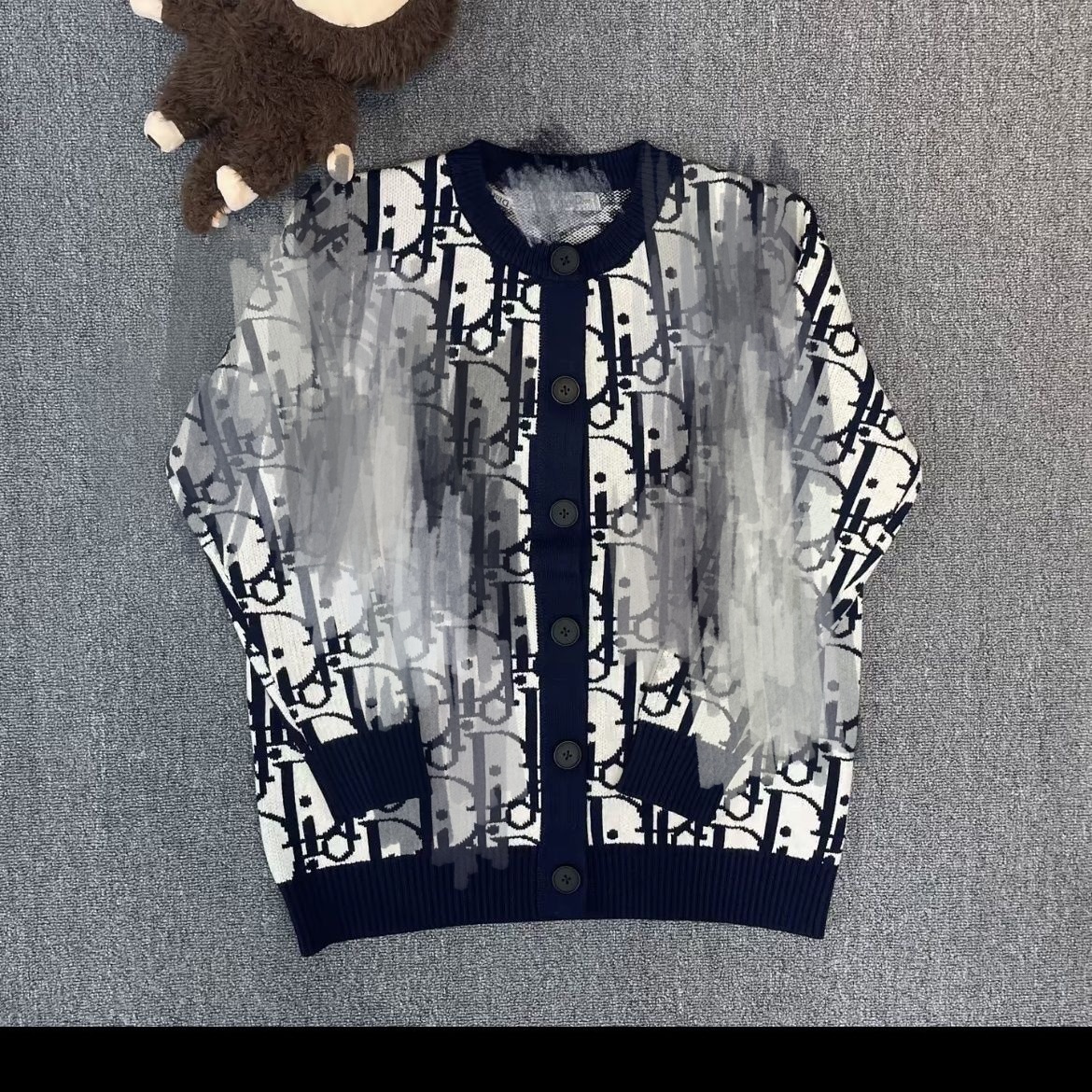 designer sweater cardigan button nith letter