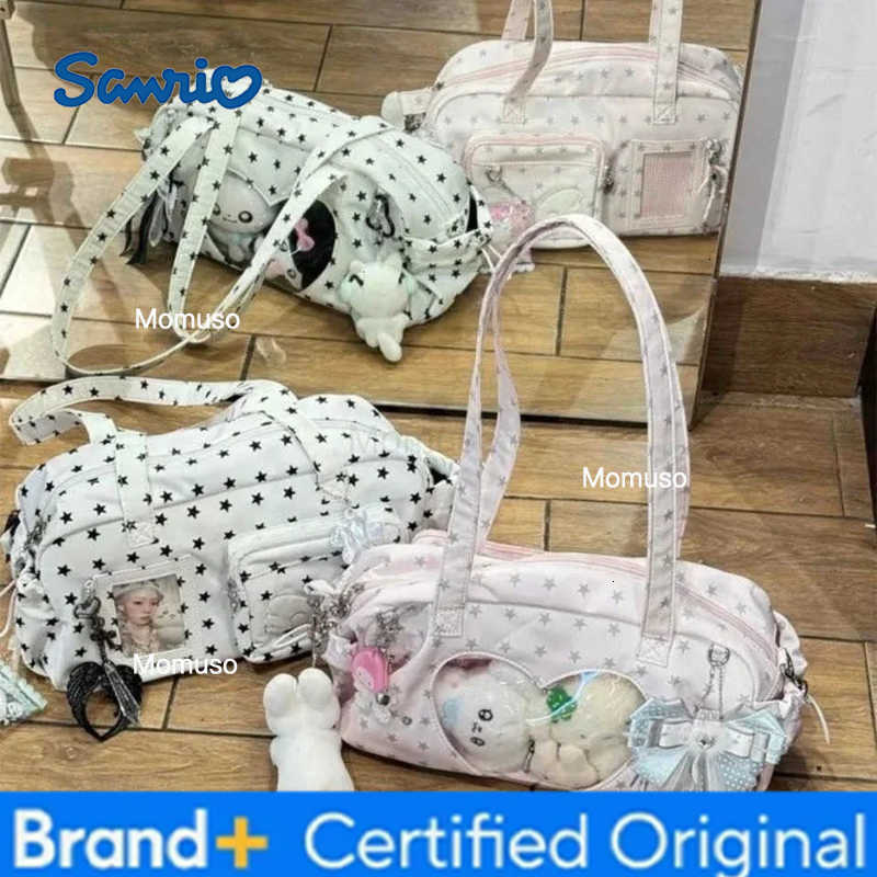 Sanrio Y2k Star Anime Angel Itabag Girls Cute Transparent Heart Display Pain Bag Japanese Style Shoulder Bag JK Lolita Crossbody Bag H2512301