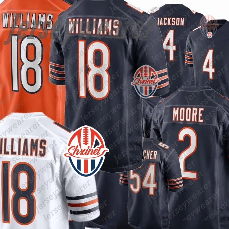 18 Caleb Williams Burden III Jersey Rome Odunze Keenan Allen Cole Kmet DJ Moore Tory Taylor Walter Payton Jaquan Brisker Roschon Johnson Tyson Bagent 