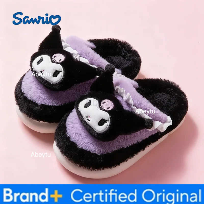 Sanrio Anime Cartoon Kawaii Hello Kitty My Melody Cinnamoroll Kuromi Slippers Cute Home Thick-Soled Plush Slippers Girls Surprise Gift H251230
