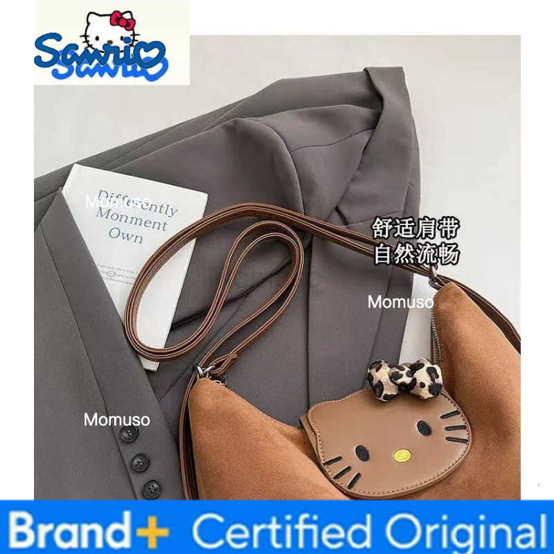 Sanrio Retro Fashion Cartoon Hello Kitty Shoulder Bag for Women Large Capacity Casual Versatile Handheld Crossbody Bag H251230