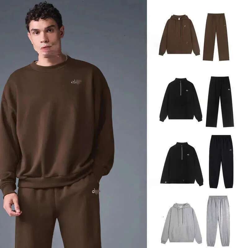 Women alonessitys Men Sets Designer 10A Zip Sweatshirt Sweatpant Pullover Hoodie women alonessitys Jacket Pullover Yoga 1/4 Full Zip Crew Neck Leg Pant Clothes