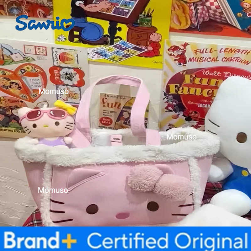 Sanrio My Melody Hello Kitty Autumn Winter Plush Handbag Exclusive Edition Cute Trendy Tote Shoulder Bag for Casual Use H251230