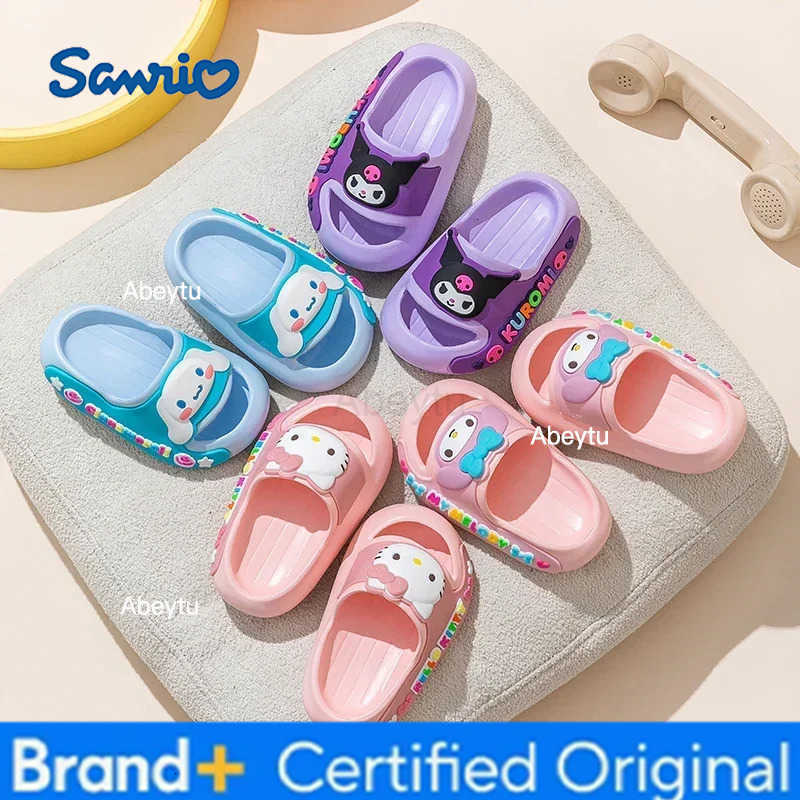 Sanrio Miniso Cinnamoroll Hole Slippers Sandals Kawaii Eva Anime Home Beach Shoes Summer Slippers For Adult Kids Gift H251230