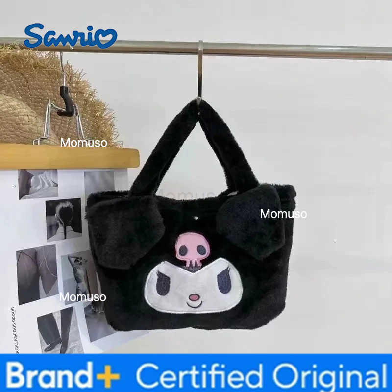 Sanrio Kawaii Plush Bag Melody Kuromi Cartoon Animal Large Capacity Handbag Cute Cinnamon Storage Handbag Womens Birthday Gifts H251230