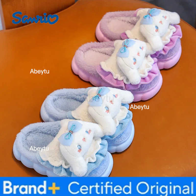 Sanrio Cinnamoroll Childrens Cotton Slippers Sanrios Kuromi Hello Kittys Autumn Winter Boy Girl Indoor Cute Cartoon Childrens Shoes H251230