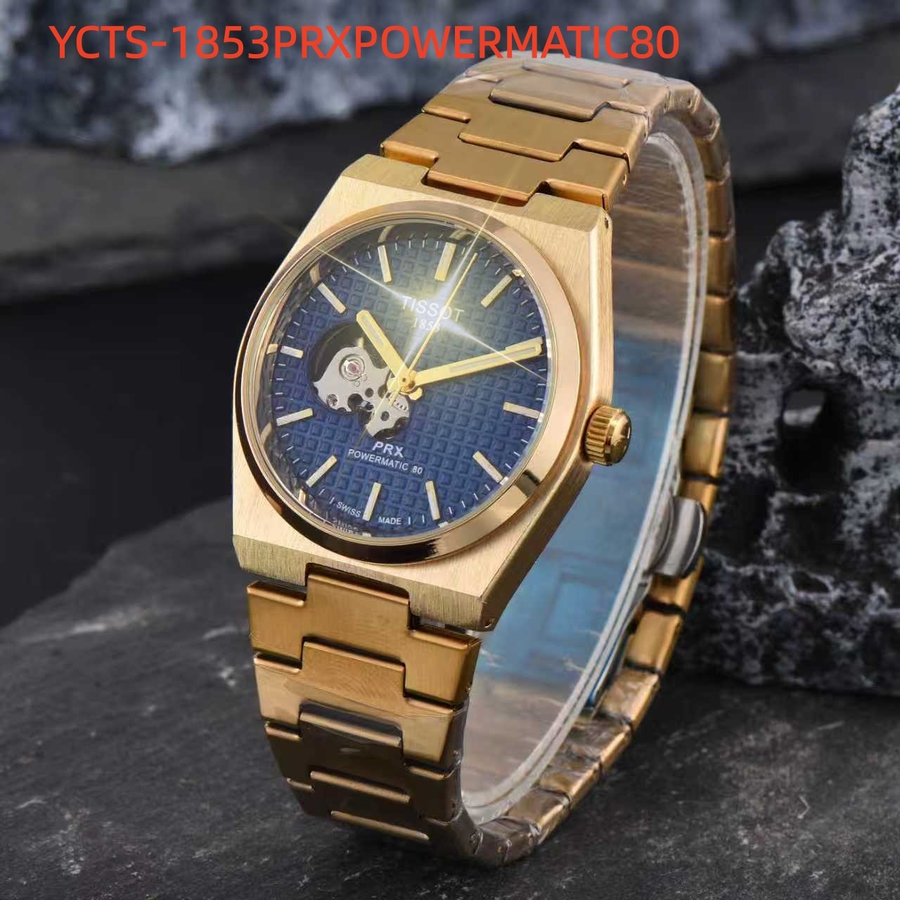 Brand New Men 1853Tissity Series wristwatches Men's Automatic Mechanical watches women Luxury Watch Brown Dial Rose Gold Stainless Strap PRX 20266