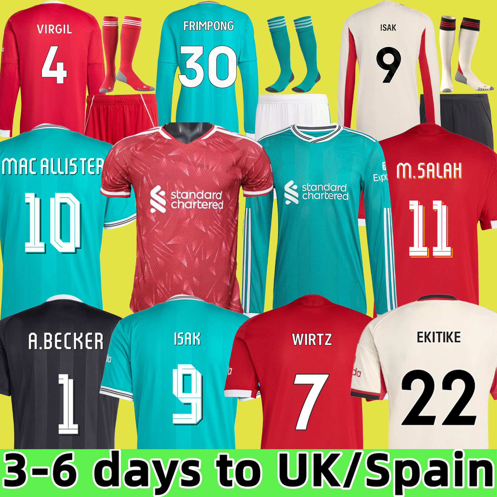 24 25 26 MAC ALLISTER soccer jersey DIOGO JOTA EkitikE 2025 2026 football shirt RIO SZOBOSZLAI A.BECKER FRIMPONG Wirtz Kerkez men kids kit uniforms SALAH ISAK GAKPO