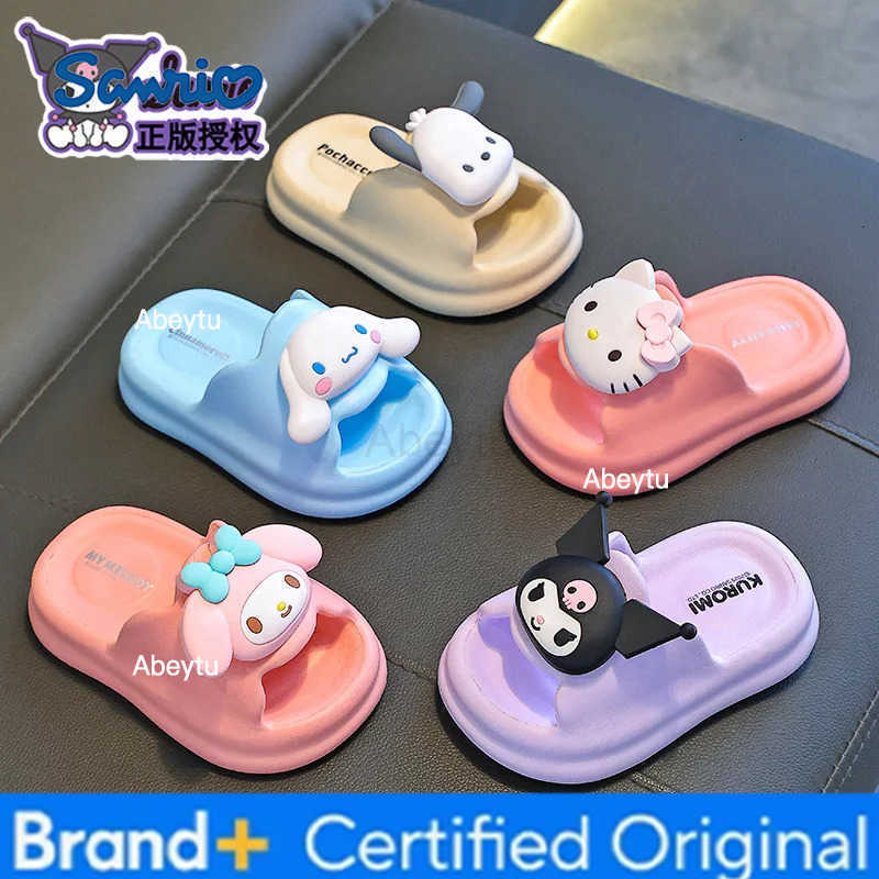 Sanrio New girls Kulomi summer bath non-slip childrens princess slippers indoor cartoon cute shoes H251230