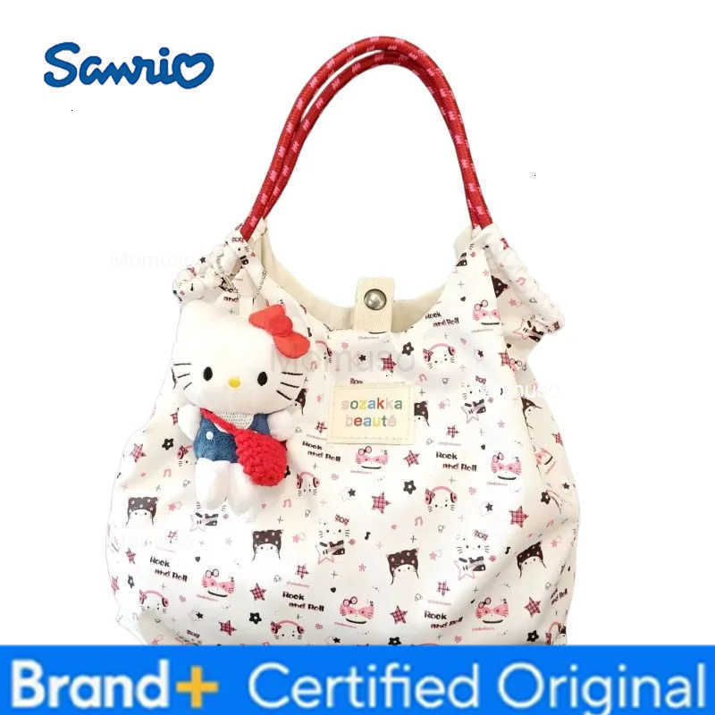 Sanrio Hello Kitty Cartoon Cute Anime Peripheral Printed Shoulder Bag Distinctive Creative Large Capacity Handbag Holiday Gift H251230