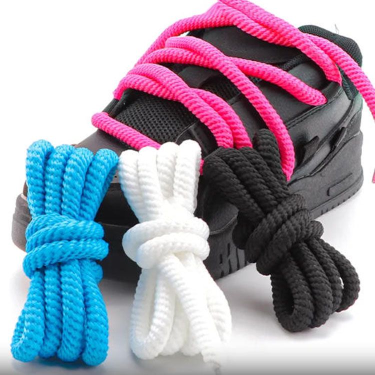 moq 1 pair round 8mm thick shoelace 120cm 140cm sport rope lace shoe part accessories men