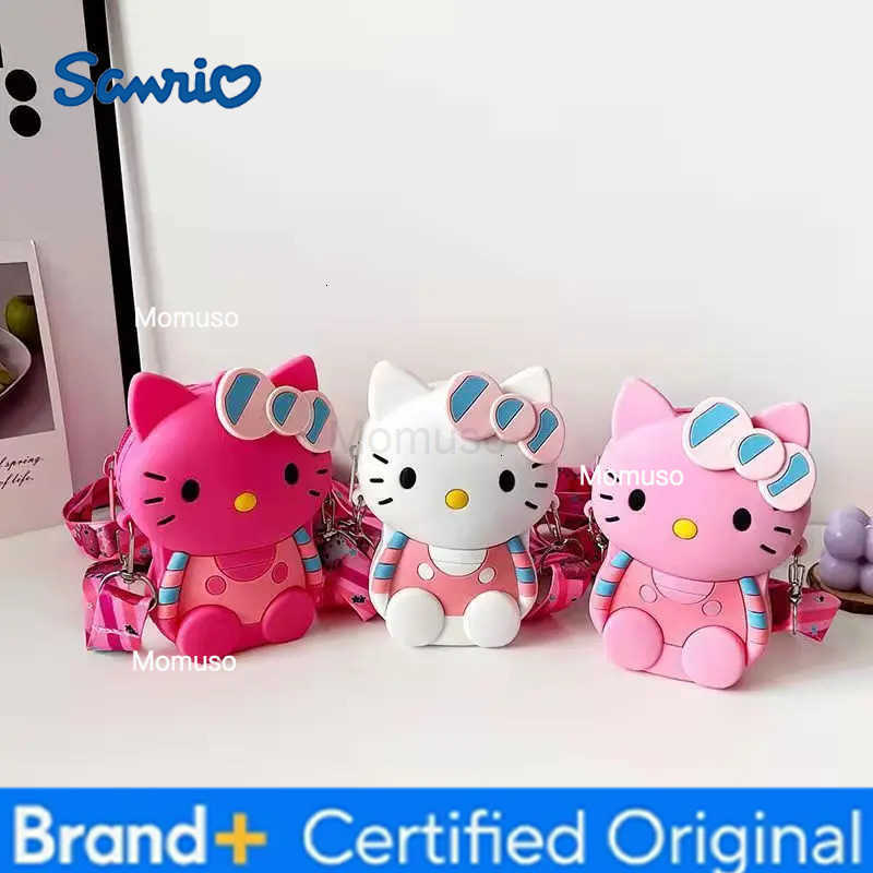 Sanrio Hot In Stock Hello Kitty Cartoon Anime-Related Kawaii Crossbody Silicone Small Bag And Coin Purse For Boys And Girls Gifts H251230