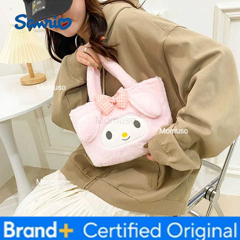 Sanrio 1pc Plush Bag Kawaii Kuromi Cinnamoroll Melody Cartoon Anime Handbag Crossbody Cosmetic Travel shopping Bags Women Girls H251230