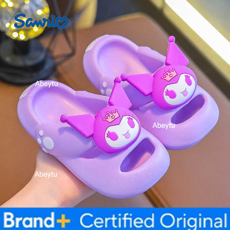 Sanrio Hello Kitty Summer Slippers Kawaii Kuromi My Melody Cinnamoroll Anime Outdoor Bathroom Beach Anti-slip Sandal For Girls H251230