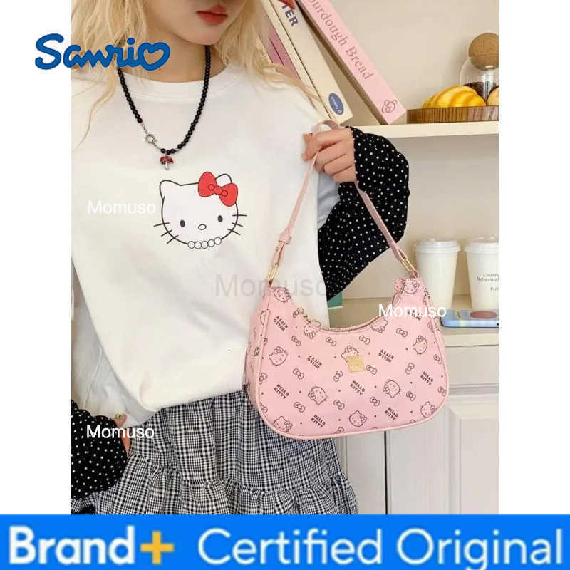 Sanrio Miniso Hello Kitty Underarm Bag Kawaii College Student Commuter Bag Ins Korean Cartoon Anime Couple Birthday Gift H251230
