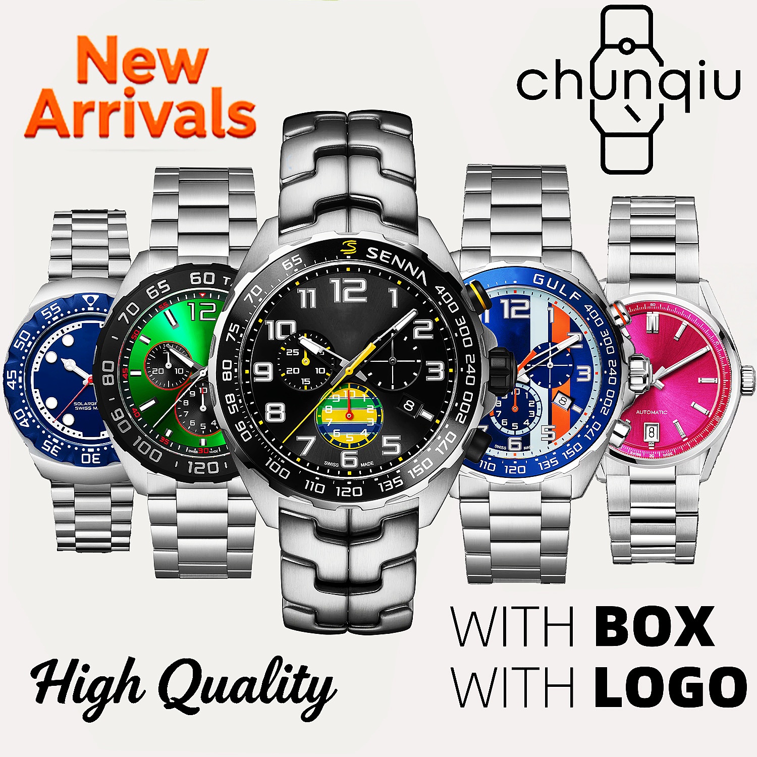 AAA Tagline Heuerers Watch F1 Luxury Designer Mens Watch Personalized Couple Watch Premium Swiss Steel Chronograph Fashionable Ladies Watch Free Shipping With Box