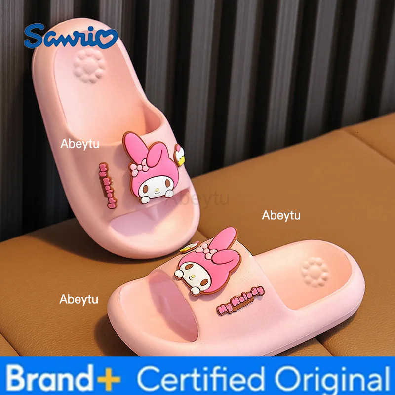 Sanrio Childrens EVA Slippers Kuromi Melody Cinnamoroll Baby Indoor Slides Boys Girls Bathroom Non-slip Sense of Cloud Sandals H251230