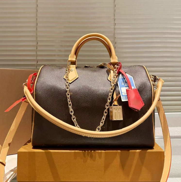 10a Real cowhide must have designer handbag Speedyss 30 Womens crossbody shoulder mirror quality Luxury Pillow leather bag travel tote Multicolor wallet