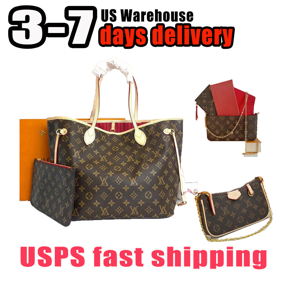 10A Designer bag louisvuinton bag Neverfull women fashion crossbody bag classic brown embossed handbag letter print Luxury bag Large capacity shopping tote bag