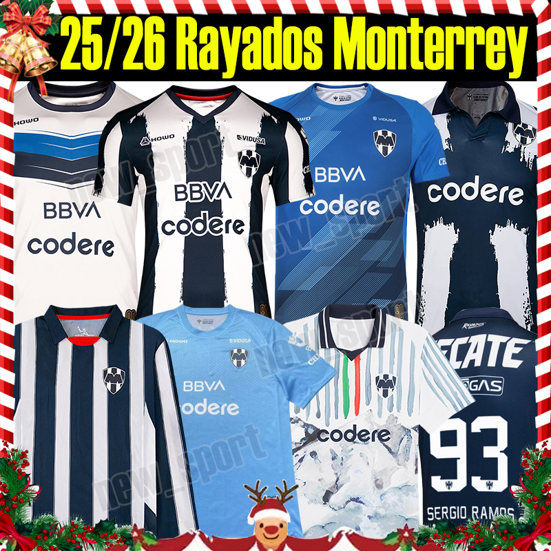 4XL 2025/26 MONTERREY Soccer Jerseys Fan SERGIO RAMOS #93 BERTERAME#7 VAZQUEZ #9 CANALES #10 Liga mx 2024 2025 MORENO #15 CORTIZ0 #19 Home Away men women football shirts