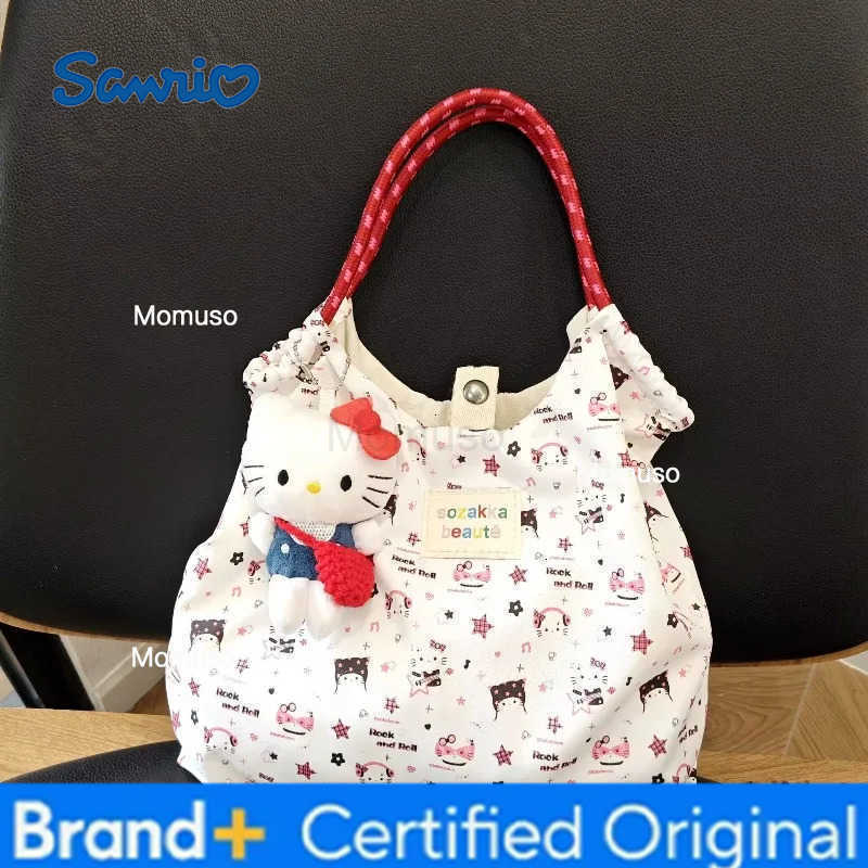 Sanrio Hello Kitty Cartoon Cute Anime Peripheral Printed Shoulder Bag Distinctive Creative Large Capacity Handbag Holiday Gift H251230