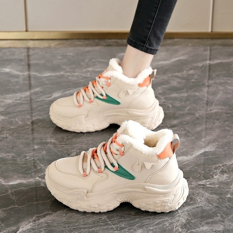 Women's All Black Fleece-Lined Dad Winter Hot-Selling Genuine Leather Waterproof Kitchen Work Non-Slip Sports Big Cotton Shoes ddmykukumalu ddmyk