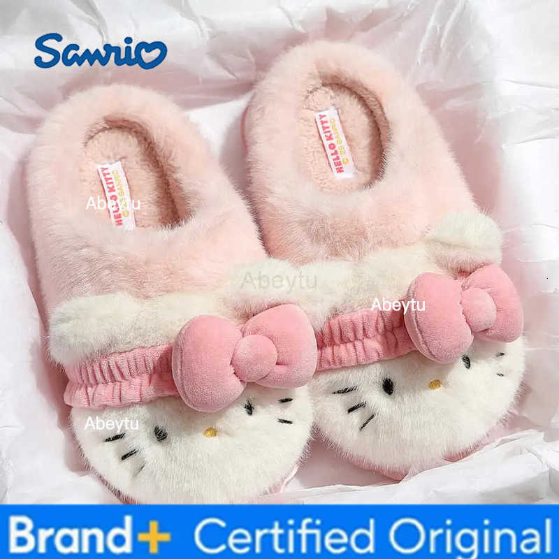 Sanrio Cartoon Hello Kittys Slippers Cute Student Autumn Winter New Kawaii Bedroom Home Shoe Casual Soft Padded Plush Bedroom Aldult H251230