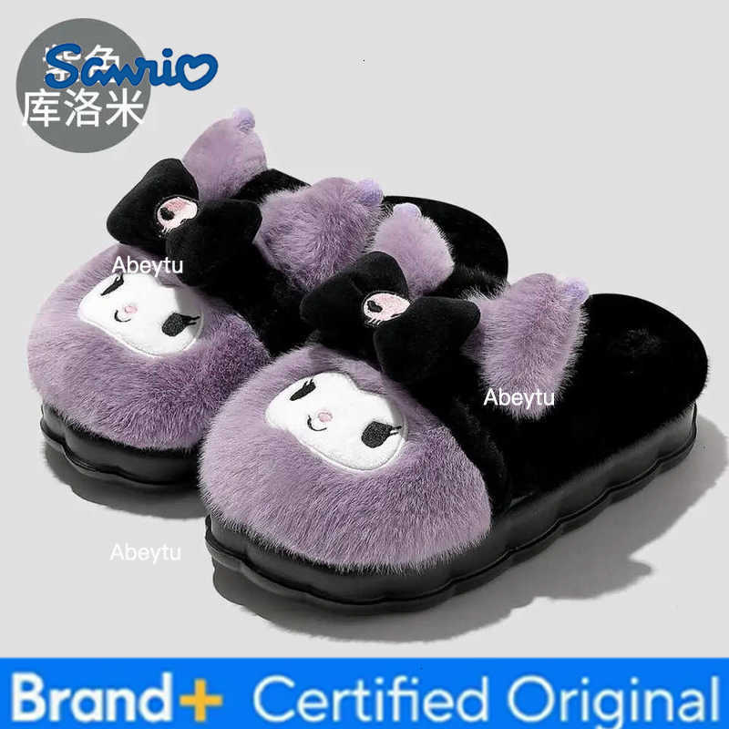 Sanrio Hello Kittys Parent-Child Cotton Slippers Autumn Winter Sanrios Kuromi Kawaii Cartoon Keep Warm Velvet Thick Sole Home Shoes H251230