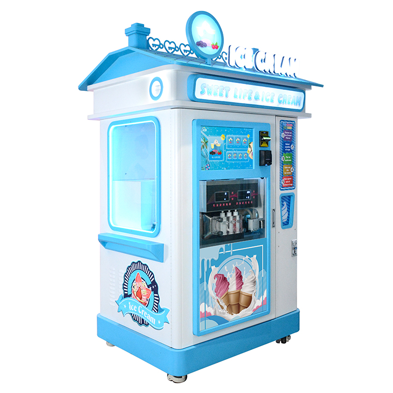 Factory Direct Outdoor Ice Cream Vending Machine | Self-service Soft Serve Robot for Beaches