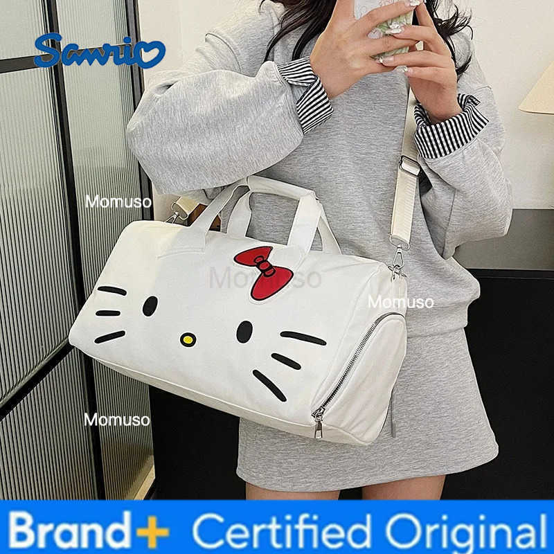 Sanrio hello kitty cartoon cute messenger shoulder bag bow girl boy handbag gym bag travel Cross-body bag H251230