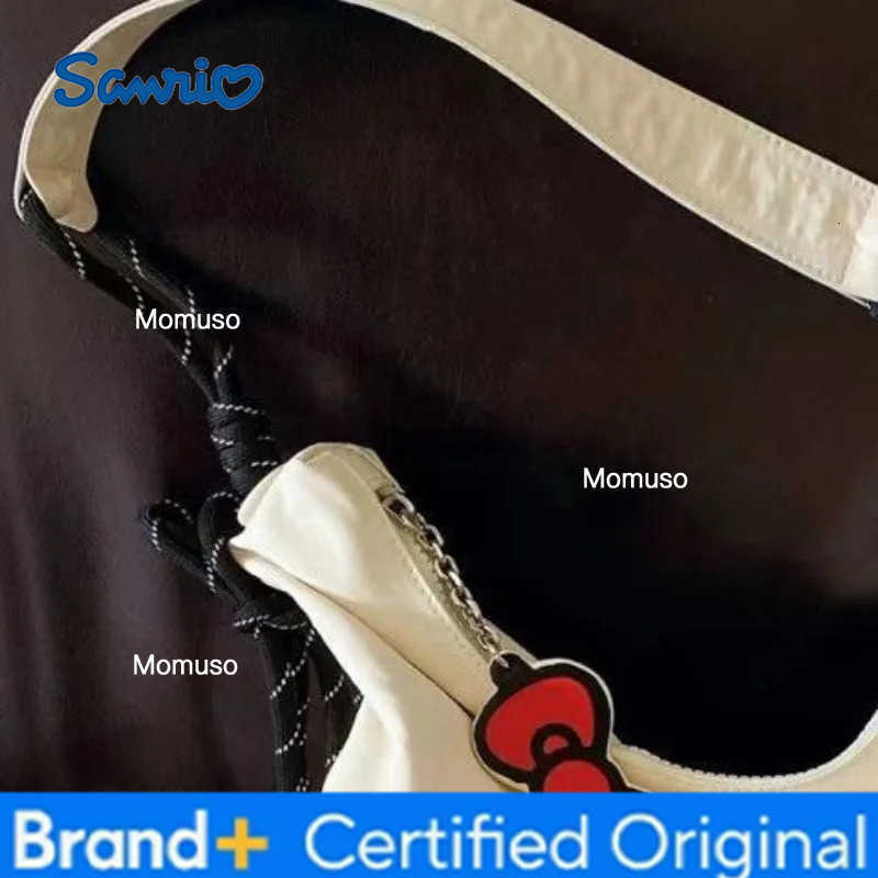 Sanrio Sanrios new Hello Kitty cartoon embroidered canvas crossbody bag for womens fashion large capacity portable outdoor tote bag H251230