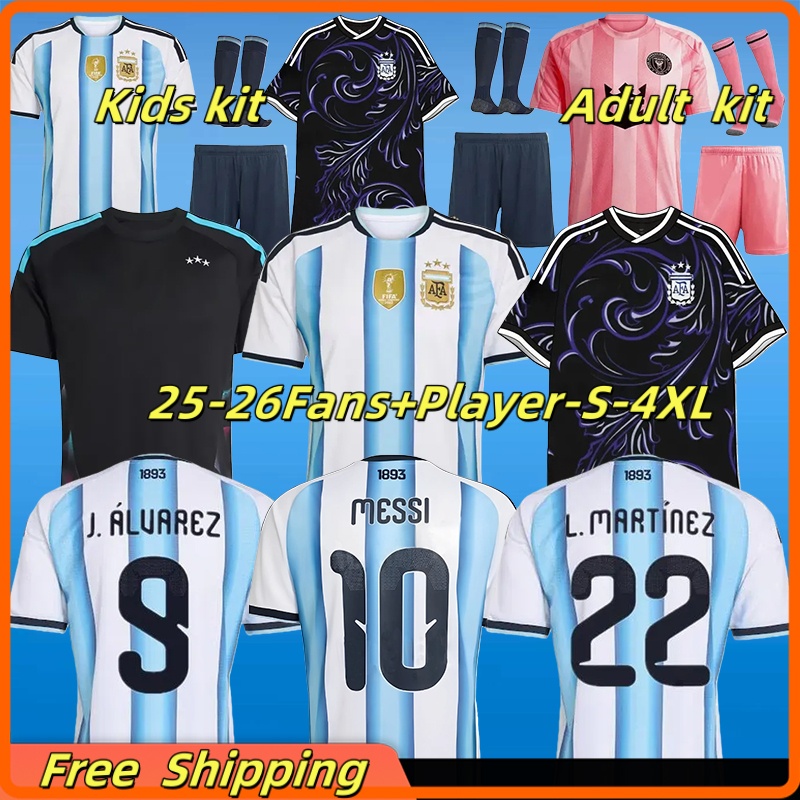 MESSIS Soccer Jerseys 2026 27 DE PAUL J.ALVAREZ DI MARIA Player and Fan version Football Shirt OTAMENDI DYBALA L.MARTINEZ MAC PALACIOS Maillot de football MEN KIDS KIT