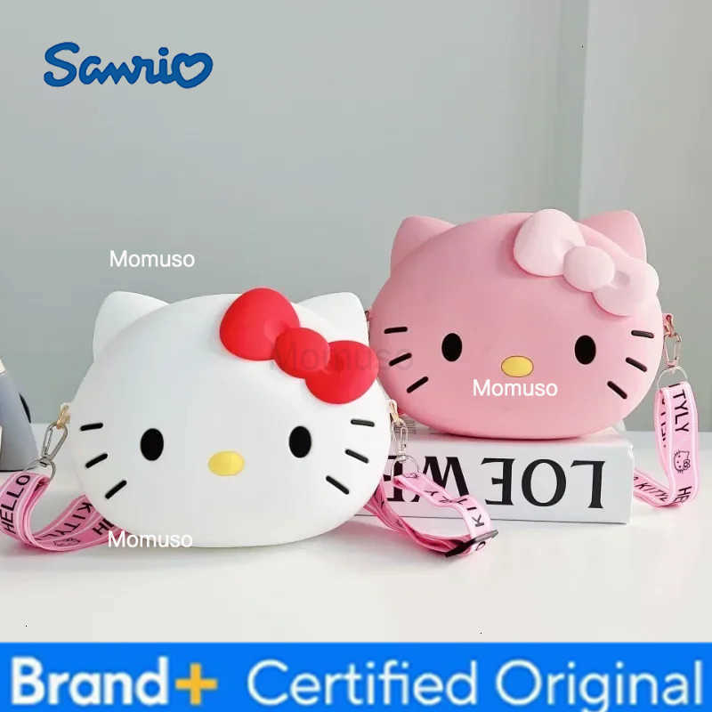 Sanrio Anime Hello Kitty Kawaii Girl Storage Bag Silicone Coin Purse Cartoon Crossbody Shoulder Bag Child Birthday Gifts H251230