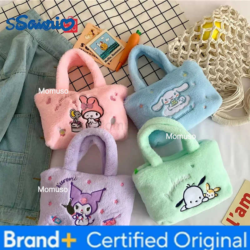 Sanrio Kawaii Plush Bag Kuromi Backpack Anime Melody Cinnamoroll Plushie Handbags Pochacco Cartoon Stuffed Bag for Girls Gifts H251230