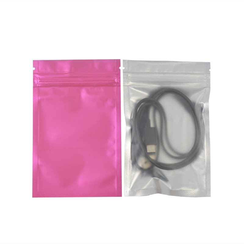 200 PCS Packaging Pouch Aluminum Foil bags Translucent Holographic Sealed Bag Zip Lock Bag for Coffee Tea Nuts Candy Powder Dried Fruits Storage Pouch