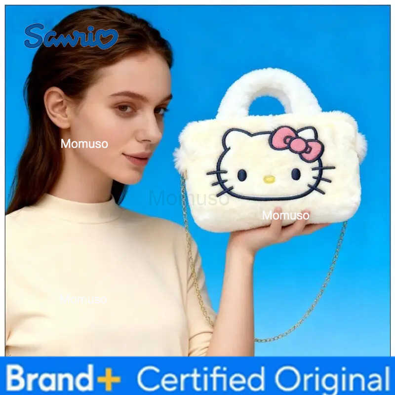 Sanrio New Miniso Hello Kitty Plush Crossbody Bag Kawaii Commuting Handbag Ins Korean Cartoon Anime Friend Birthday Gift H251230