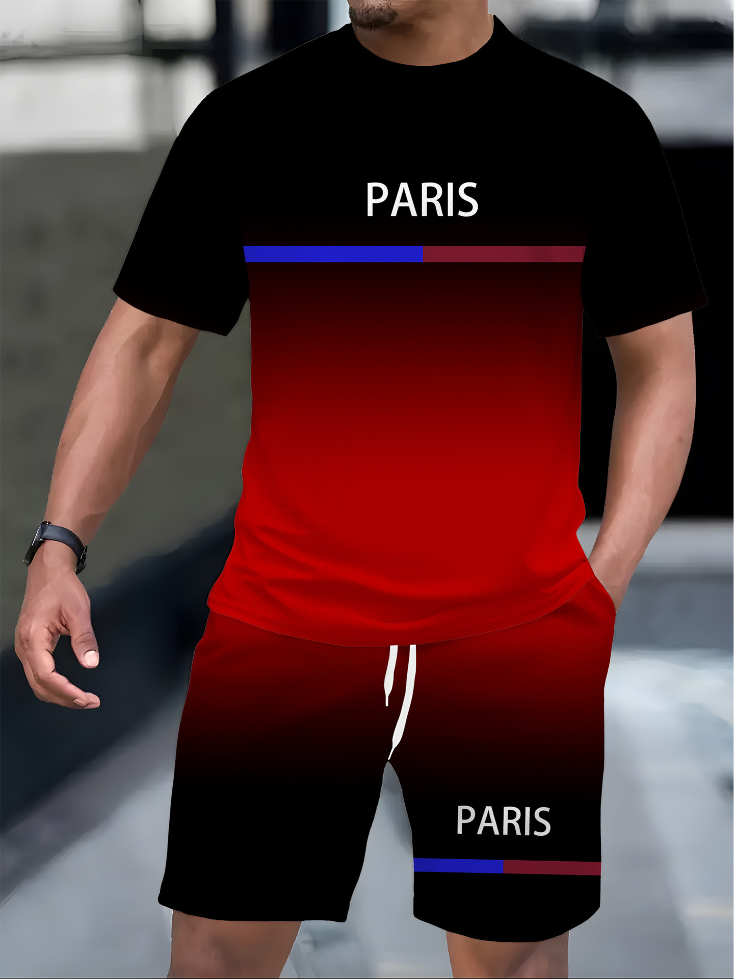 Luxury Brand Designer Clothes 2025 Summer Men's Casual Fashion Simple Trendy Short Sleeve Shorts Set