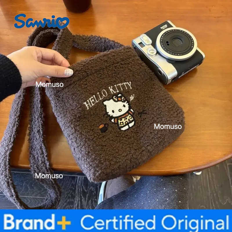 Sanrio Kawaii Hello Kitty Cartoon Embroidered Crossbody Bag Women Anime Girls Heart Cute Large Capacity Handbag Girls Gift H251230