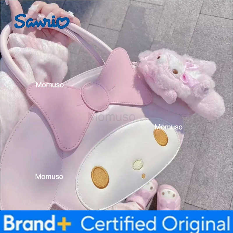 Sanrio Melody Handbag Cute Cartoon Handbag Pu Leather Material Pink Shoulder Bag Fashion Trend Christmas Gift H251230