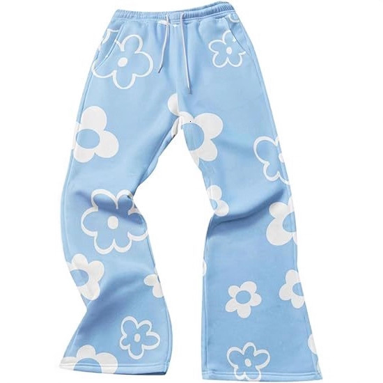 Luxury Brand Designer Clothes Y2k Loose Sweatpants Flower Drawstring Waist Wide Leg Sweatpants With Pockets Unisex