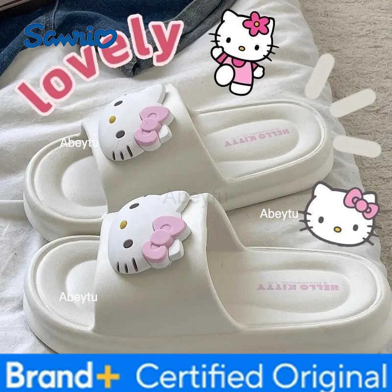 Sanrio Cute cartoon character Hello kitty soft non-slip slippers Cute and sweet design Indoor anti-odor slippers Festive gift Wholesale H251230